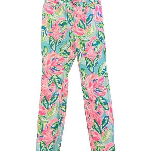 Lilly Pulitzer Pants - NWT LILLY PULITZER 12 totally blossom pattern Kelly ankle length pants